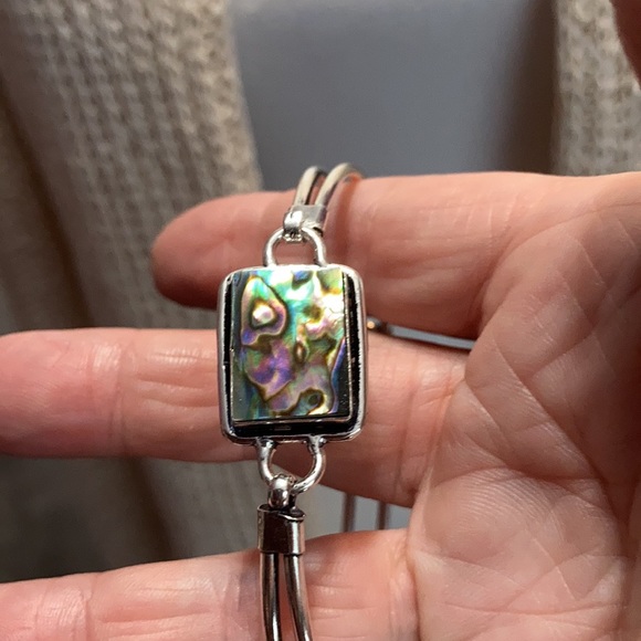 NEW Abalone Shell 925 Sterling Silver Bracelet - Picture 4 of 5